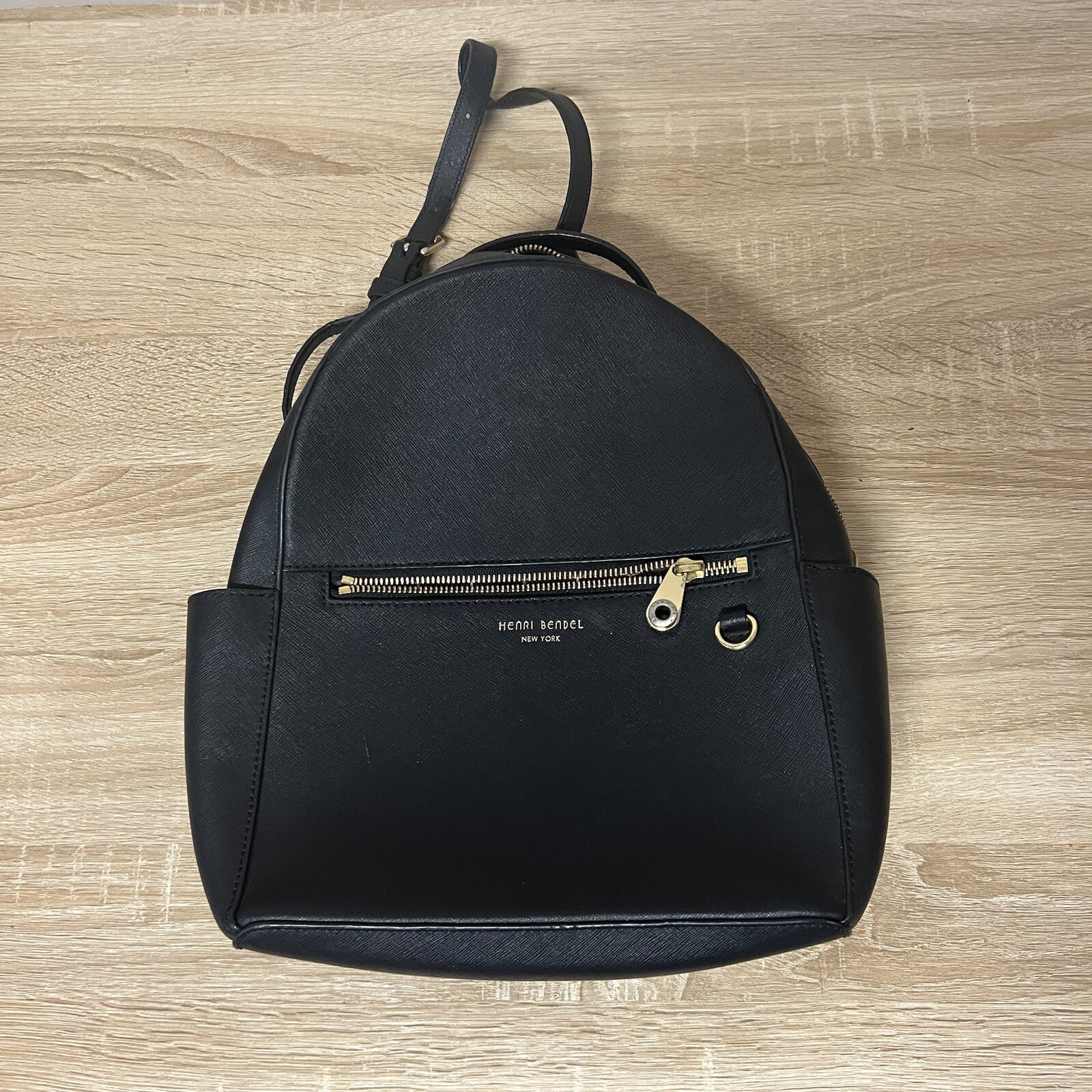 Bolso Mochila Pañales Henri Bendel Patentado Cuero/Nylon Jetsetter Negro Como Nuevo
