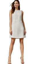 TED BAKER White Embroidered Sleeveless Party Occasion Dress 3 UK 12 US 8 EU 40