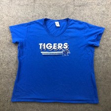 Memphis Tigers Shirt Womens 2XL Blue Spell out Logo Casual College NCAA Ladies