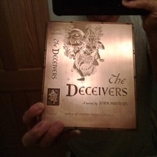 Vintage copper book COVER printing plate 1952 The Deceivers by John Masters