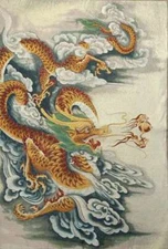 36 Inch Chinese Silk Dragon Zodiac Mural Wall Hanging Art Home Decor Tapestry