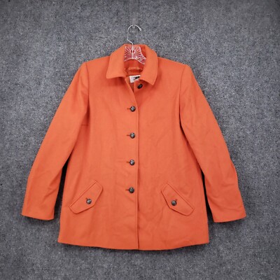 H/WOOLCASHMEREMELTONJACKETオレンジSサイズ(M相当) The Works Saks Fifth Avenue Jacket Womens Small Petite Orange Wool