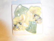 Vintage Trillium Tile Studio Art Pottery Bumble Bees 4-/8"  3-D Decorative Tile