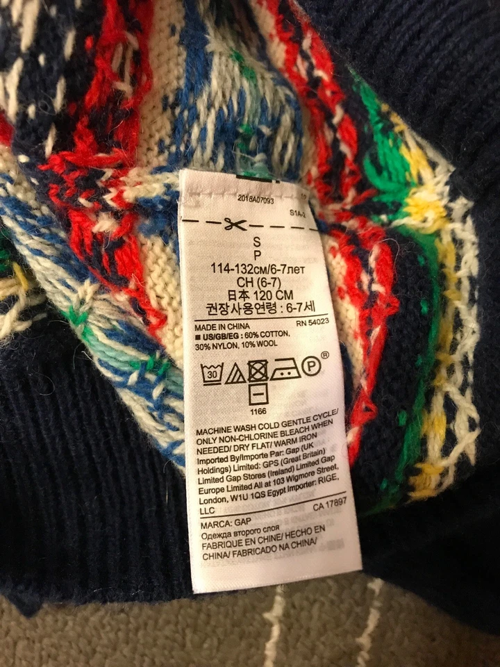 Nuevo con etiquetas Vestido Suéter Gap Niños Niñas Mezcla Lana Isla Justa Azul Marino Talla S Foto 4 de 4