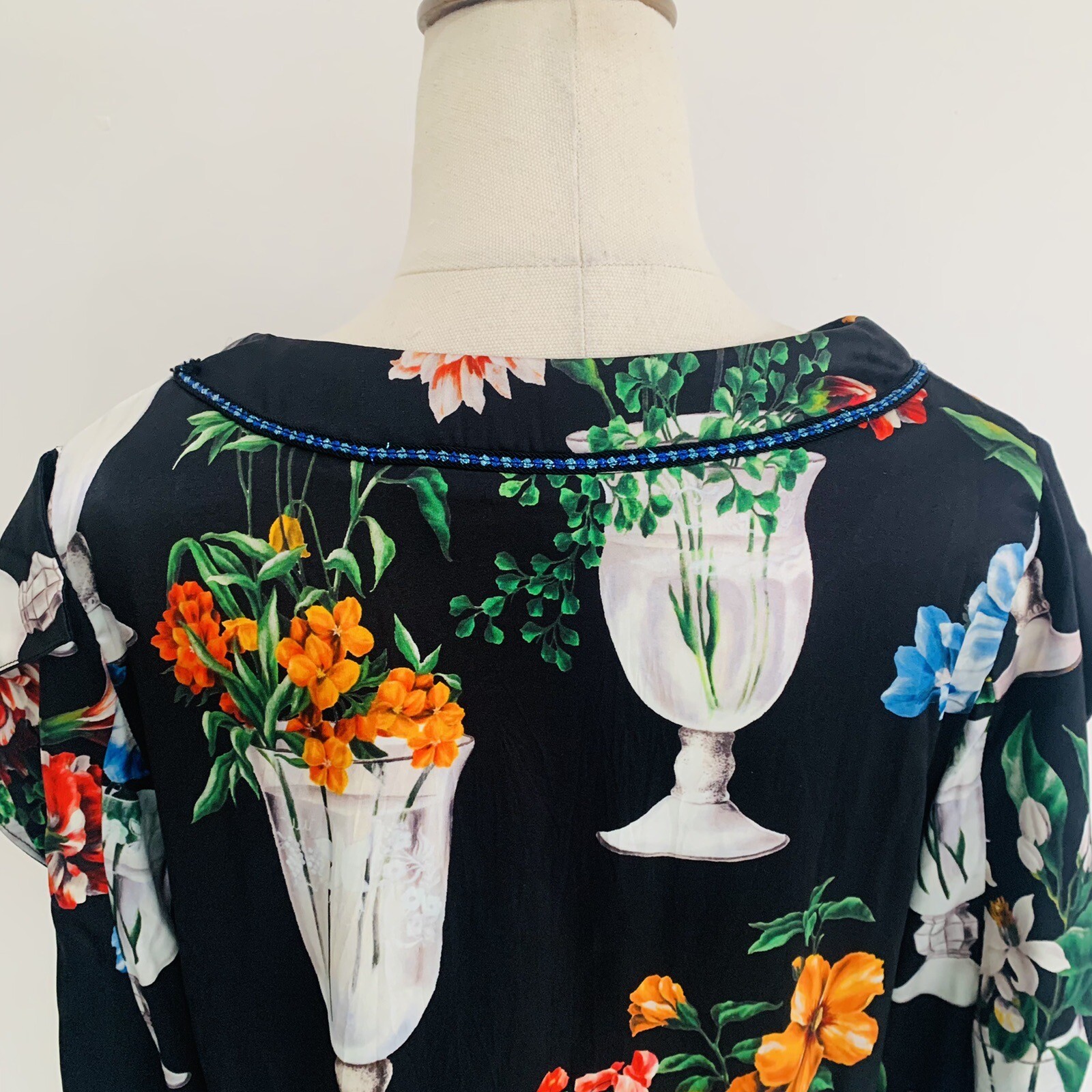 Trelise Cooper Tune Up Floral Tunic Dress Size S Silk Blend Vase Half