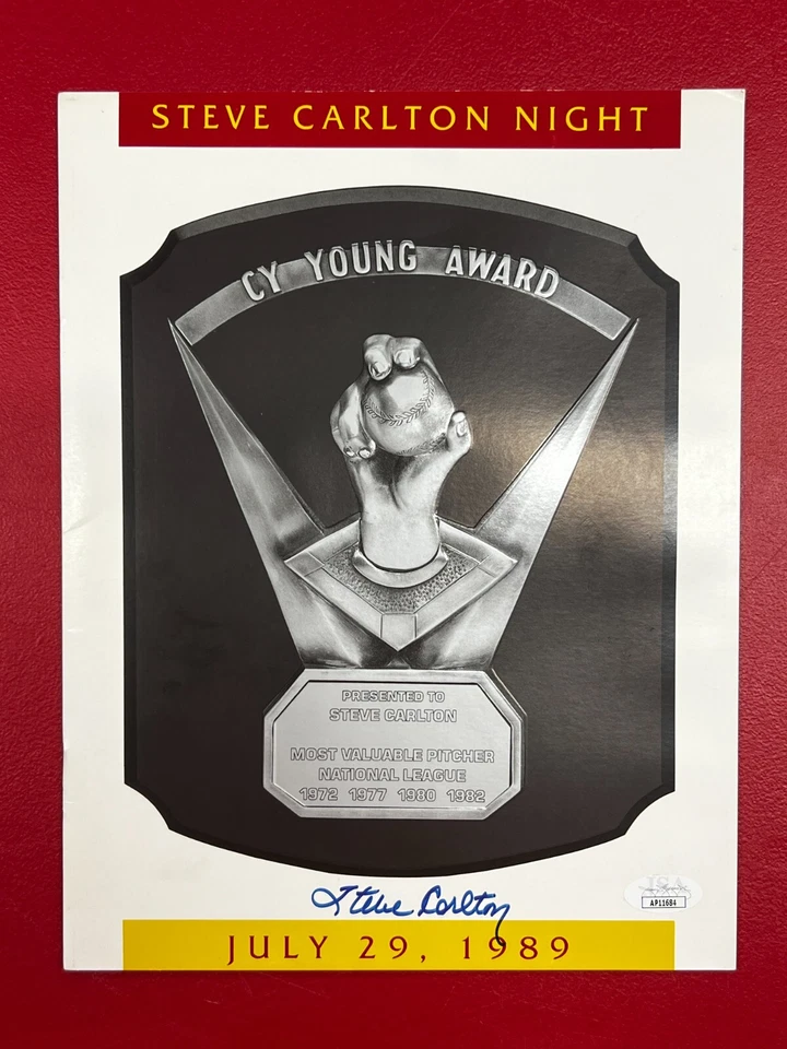 Steve Carlton Signed "Steve Carlton Night" Program w/ JSA Cert Phillies HOF - Image 2 of 4