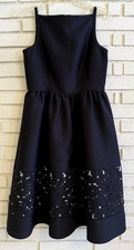 Kate Spade Lace Panel Fit and Flare Dress Sz 6 Black Bateau Neck Sleeveless