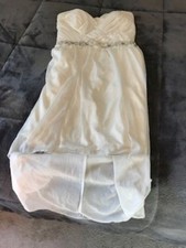 Young Woman's White Sparkle Formal Dress - Size 7, Slightly Used, Flat Shipping