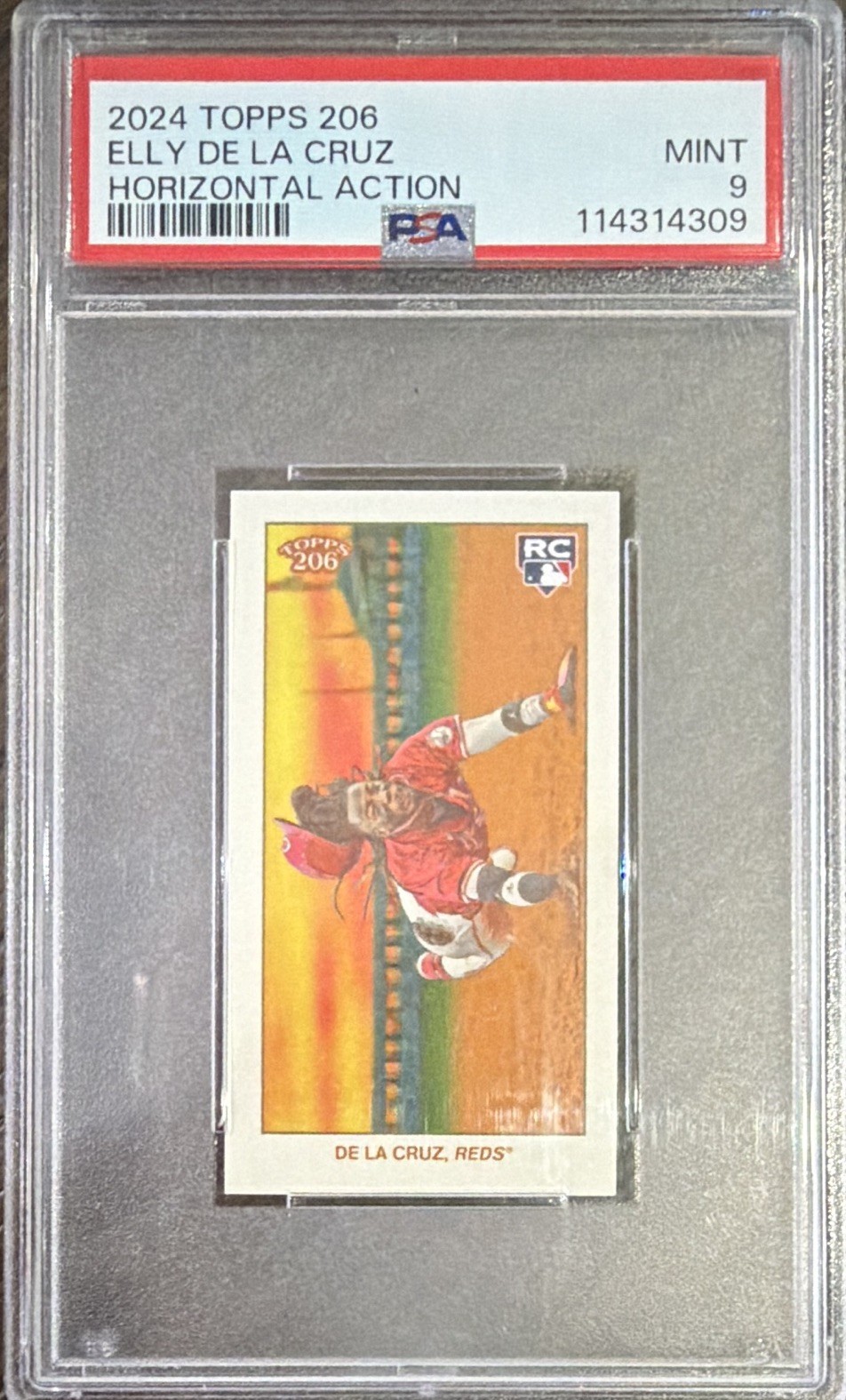 Topps 2024 206 Horizontal Action RC Elly De La Cruz Reds PSA 9