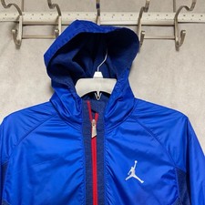 Jordan Jacket Men's L Blue Therma-Fit Fleece Lined CP3 Vll Hyperply Tech Hoodie