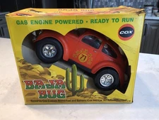 VINTAGE COX GAS POWERED BAJA BUG IN ORIGINAL BOX POSSIBLY UNRUN OLD STORE STOCK