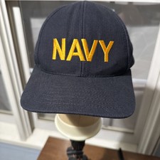 NAVY Military Cap Snapback Hat Cap Made in USA OSFA GRAFFITI Brand Excellent