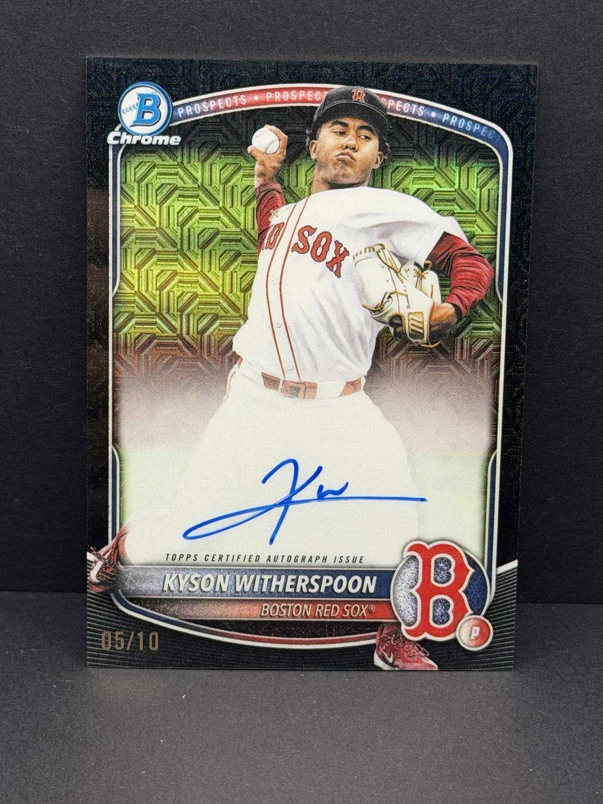 2025 Bowman Draft #bma-kw Kyson Witherspoon Chrome Black Refractor /10 Auto