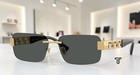 VERSACE VE2298 100287 Gold Dark Grey 58 mm Men's Sunglasses
