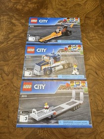 LEGO City Dragster Transporter Complete Set 60151 Town Race Hot Rod 2017 Retired