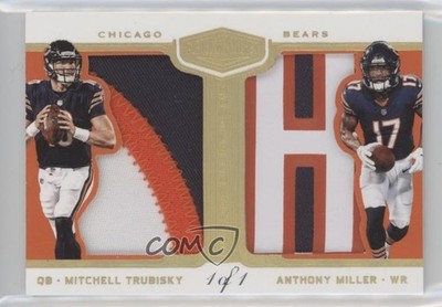 2018 Panini Plates & Patches Gold 1/1 Anthony Miller Mitchell Trubisky m1u
