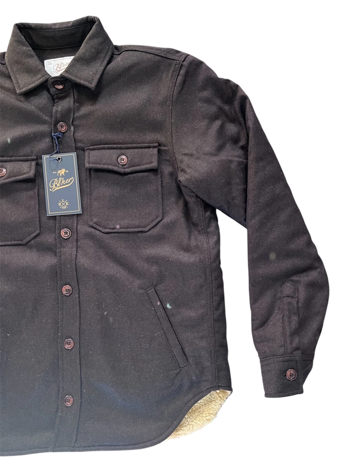 🔵 Bl’ker - Denali Wool Padded Shirt-Jacket BLKMAI26-W5001 Brown New Men's FW26 image 2