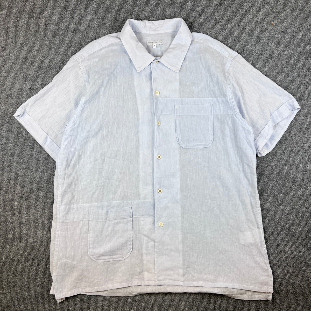 Engineered Garments Camp Shirt Mens XL Blue Chore Cotton Gauze