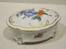 Bella Vintage Porcellana Scatola Ilmenau 1777 Decorazione Floreale 14x 10x 7cm