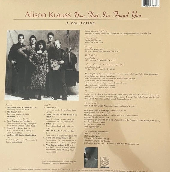 CRAFT RECORDINGS CR-00907 ALISON KRAUSS NOW THAT I've FOUND YOU 2025 LP sealed - Bild 2 von 4
