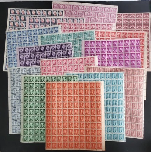 US Stamp Sheet Collection #1030-1044 Pristine Mint NH Sheets, F-VF to VF CV $470
