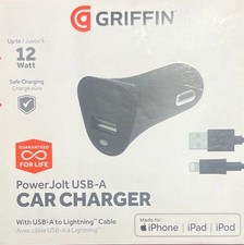 Griffin 12 Watt Power Jolt USB-A Car Charger with USB A to Cable
