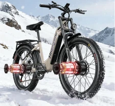 Peak 2000W Dual Motor Electric Bicycle 26" Fat Tire E-Bike 48V/17.5Ah for Adults