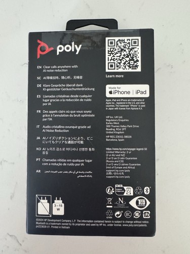 Poly Voyager Legend 50 Bluetooth Headset Brand NEW SEALED - Zdjęcie 2 z 3
