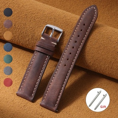 14mm 16mm 18mm 20mm 22mm 24mm Vintage Cowhide Watch Band for Seiko Quick Release