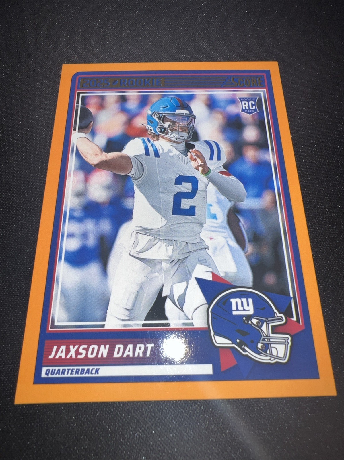 2025 Score Rookies Jaxson Dart #35 Orange (RC)