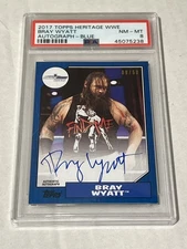 2017 WWE Topps Heritage Bray Wyatt AUTO 09/50 PSA 8 (NONE HIGHER) Autograph 