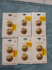 12 Unique Brass Buttons. 3/4 " Shank Buttons