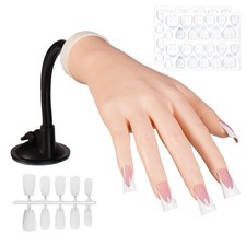 Naughtology Silicon Practice Hand for Acrylic Nails, Realistic Fake Hand with