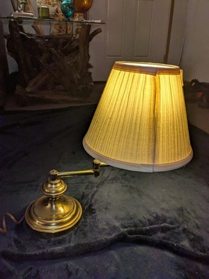 Underwriter Laboratories Portable Brass Desk Lamp With Adjustable Swing Arm