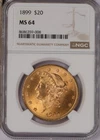 1899 Gold Liberty Head $20 NGC MS64