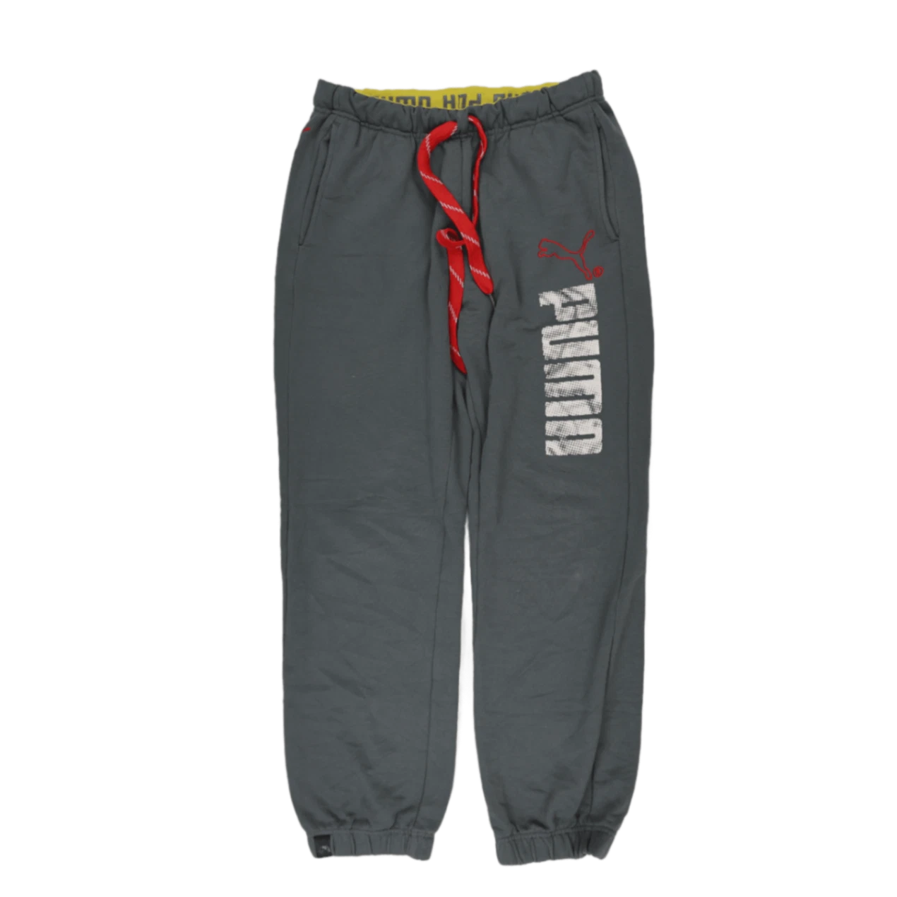 Puma Men's Gray Elastic Waistband Casual Trousers Size M