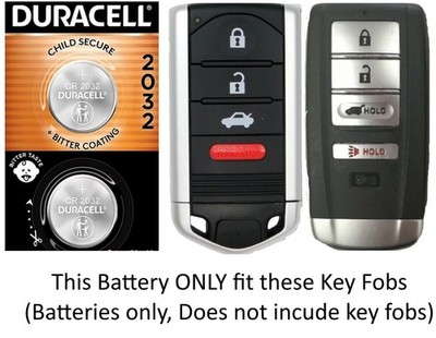 Remote Key Fob Replacement Battery for ACURA Smart Key - Duracell CR2032 2 Pack