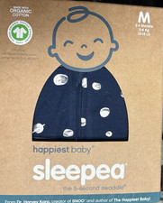Happiest Baby Sleepea 5-Second Swaddle 2-4 Months Navy Blue Organic Cotton