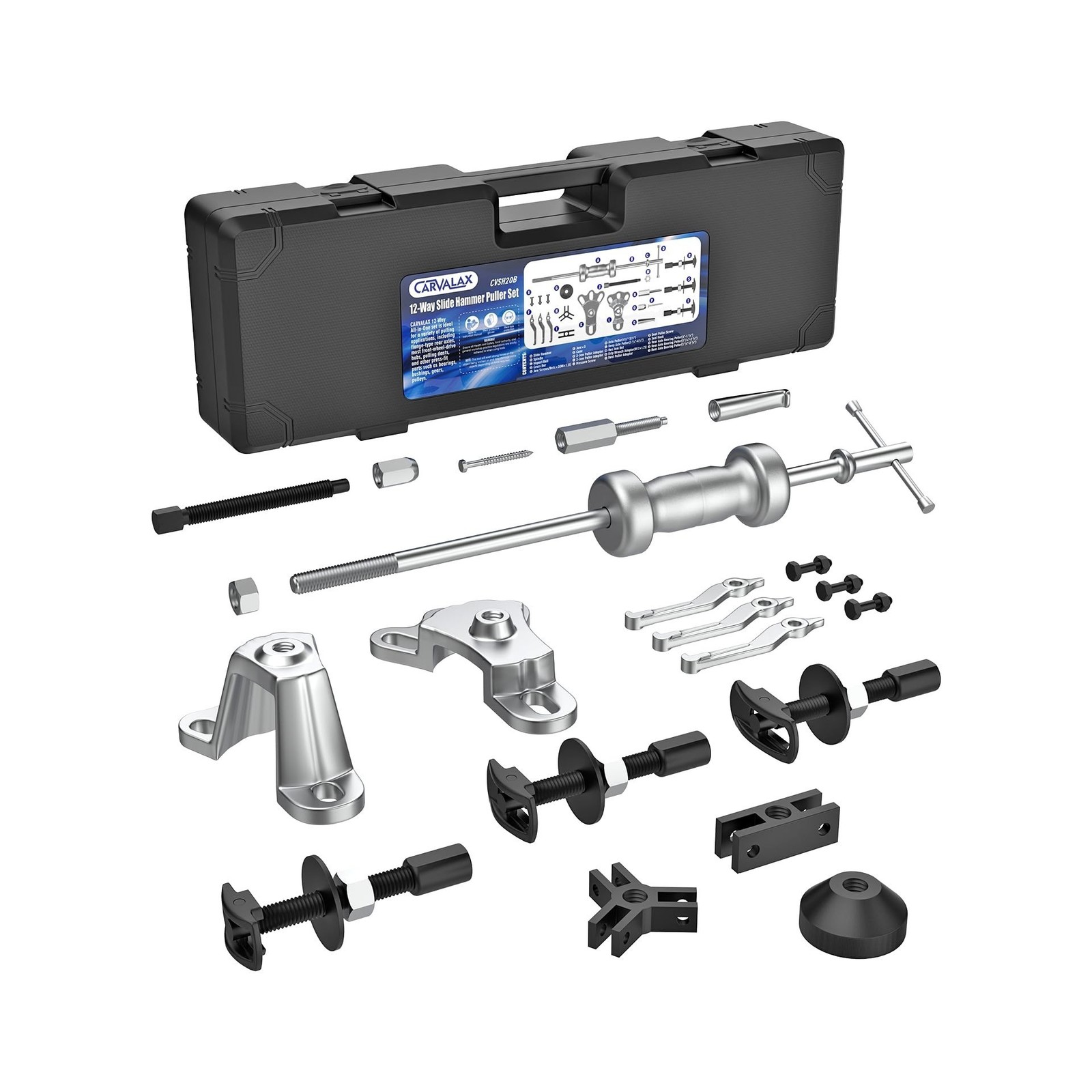 12-Way Slide Hammer Puller Set, Front Wheel Hub Bearing & Rear Wheel Axle Rem...