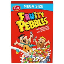 Post Fruity Breakfast Cereal Gluten Free Crunchy Mega Size 27.5 oz