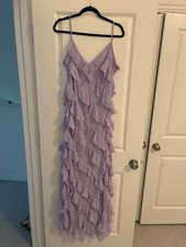 Fashion Nova Ria Chiffon Maxi Dress Size 1X Lavender