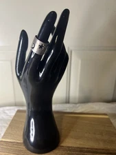 Vintage Sterling Silver Moon And Stars Cut Out Ring Size 6.5