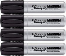 Marcador permanente Sharpie 44001 punta de cincel de gran tamaño Magnum extra ancho (paquete de 4...
