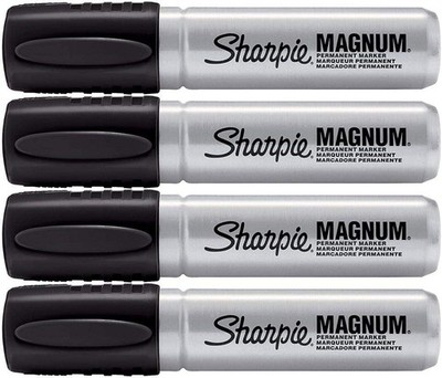 Sharpie 44001 Oversized Chisel Tip Extra Wide Magnum Permanent Marker (4 Pack...