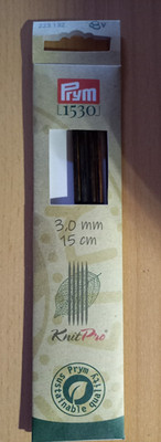 Strumpfstricknadeln natural Stärke 3 Länge 15 cm Prym 223132
