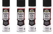 Lot of (4) Zep Solvent Cleaner/Degreaser, 20 Oz each Aerosol Can, Liquid, Clear