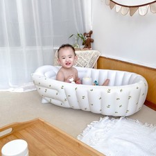 Portable Collapsible Kids Bath Tub - Inflatable Toddler Bathtub for Baby Travel