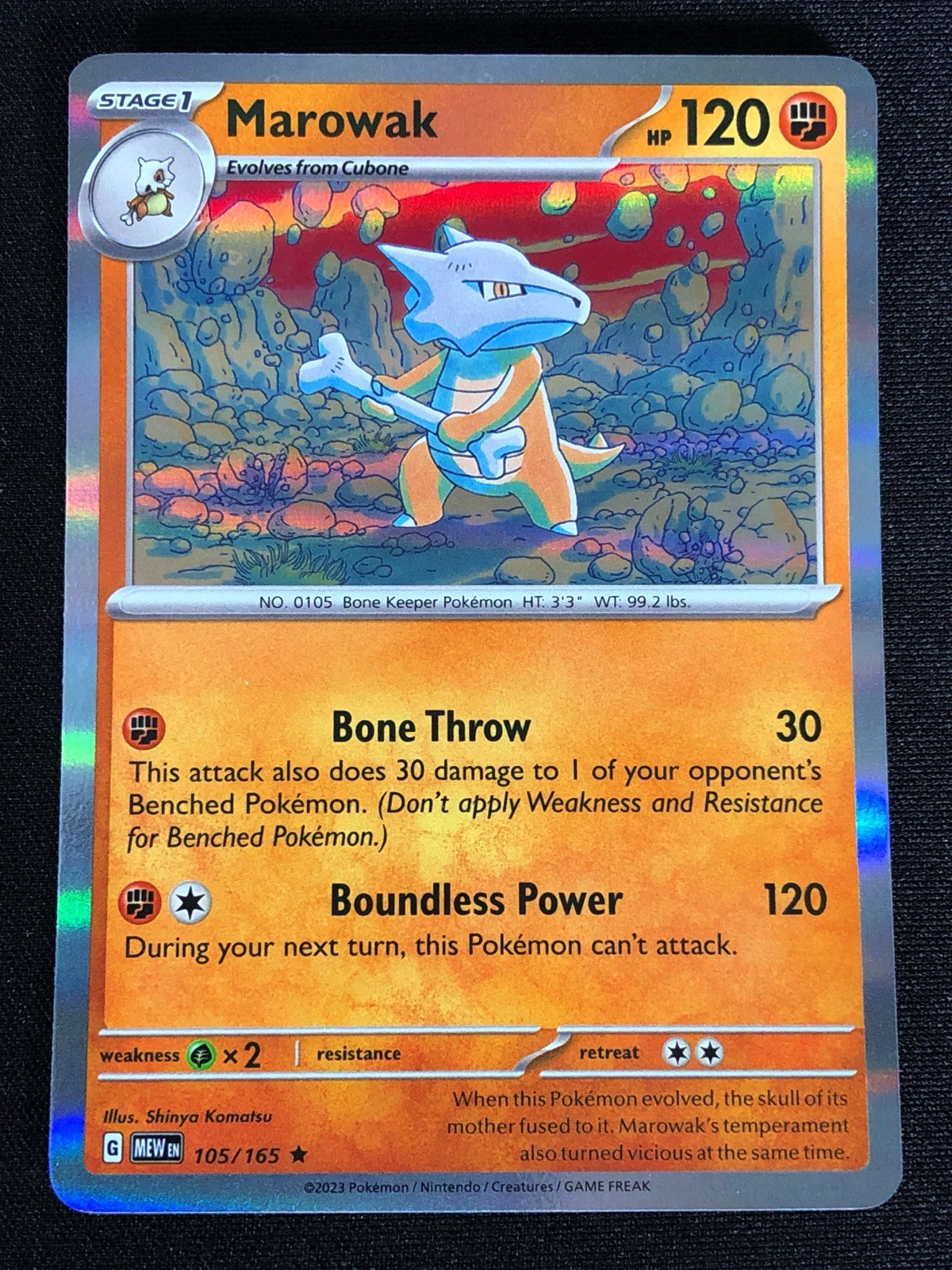 Pokemon Marowak 105/165 Holo (NM)