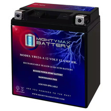 YB12A-A 12-Volt 12Ah Replacement Battery for Yamaha Grizzly Yfm-350 4Wd Irs Hunt