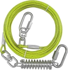 Dog Tie Out Cable with Swivel and Shock Spring